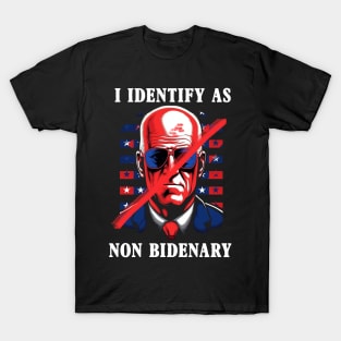 I Identify As Non Bidenary 4th Of July T-Shirt